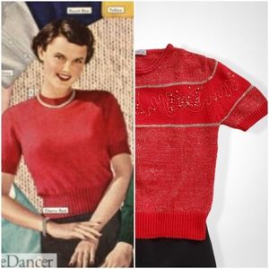 Vintage 1980's does 1950's Short Sleeve Jumper